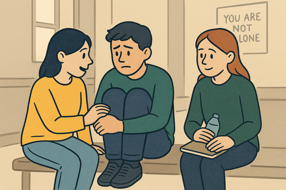 Cover illustration for the article: How MHFA-Informed Peer Support Can Help LGBTQI+ Students Feel Safer In Schools